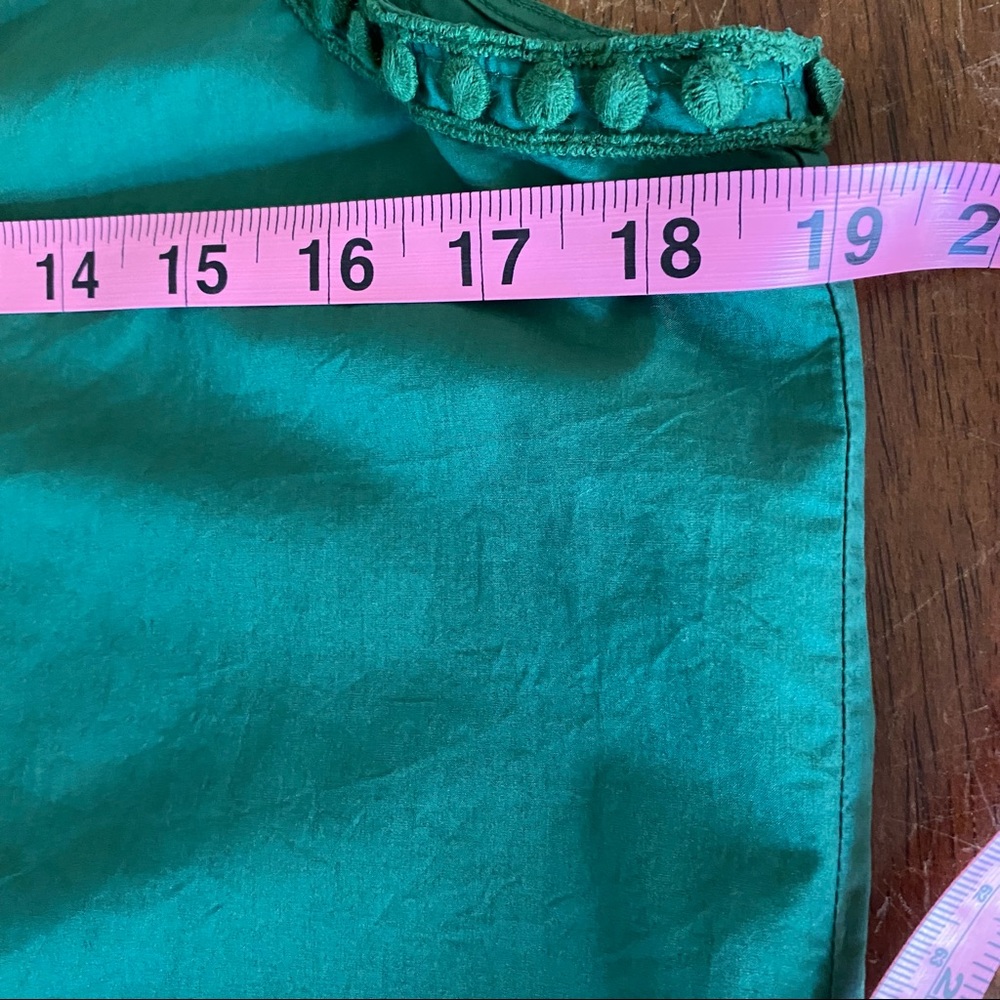 Talbots Women's Tank Top Sleeveless Cotton Top Green Ruffle Dot Small A - Picture 4 of 5